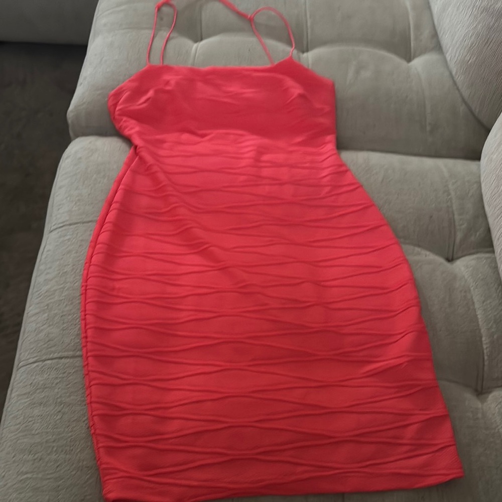 Fashion Nova Vibrant Coral Mini Dress